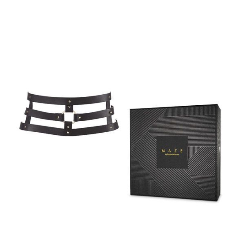 Портупея-пояс Bijoux Indiscrets MAZE Wide Belt and Restraints Чорна Портупея-пояс Bijoux Indiscrets MAZE Wide Belt and Restraints Чорна