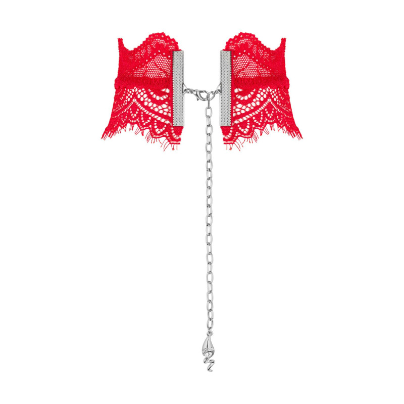 Широкий кружевной чокер Obsessive Bergamore choker, red Широкий кружевной чокер Obsessive Bergamore choker, red