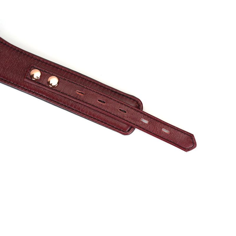Кожаный ошейник с поводком Liebe Seele Wine Red Curved Collar, замок-сердечко Кожаный ошейник с поводком Liebe Seele Wine Red Curved Collar, замок-сердечко