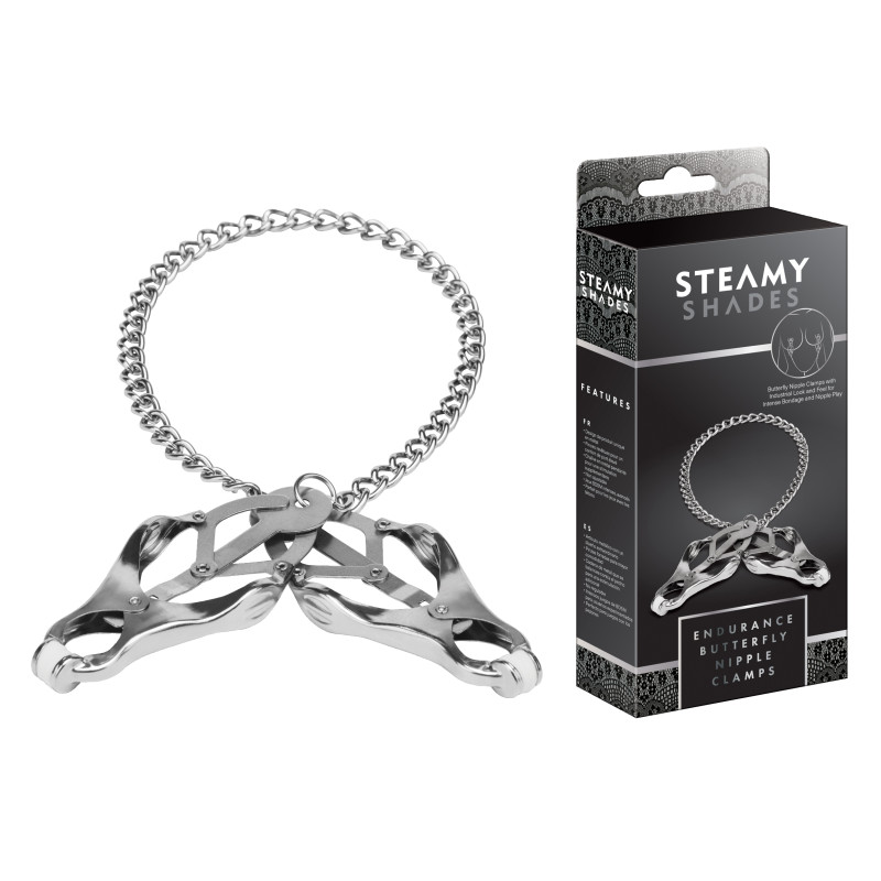 Зажимы для сосков StRubber STEAMY SHADES Endurance Butterfly Nipple Clamps Зажимы для сосков StRubber STEAMY SHADES Endurance Butterfly Nipple Clamps