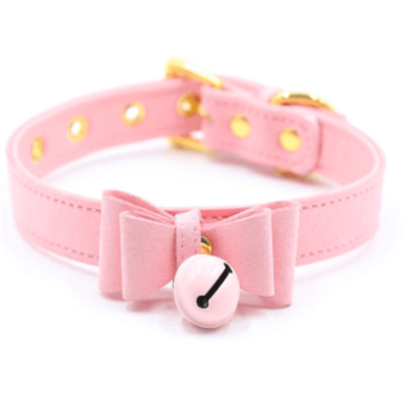 Чокер з дзвіночком DS Fetish Collar pink with bell Чокер з дзвіночком DS Fetish Collar pink with bell