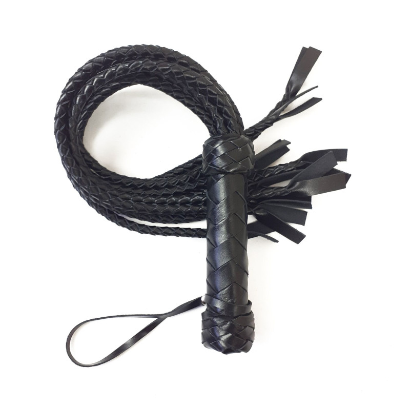 Флогер Art of Sex Кішка, 9 плетених хвостів по 50 см, Чорний