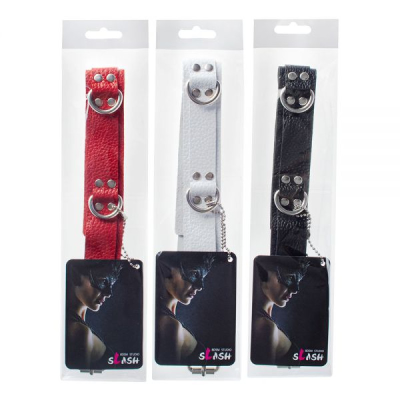 Ошейник sLash Slave Leather Collar, White