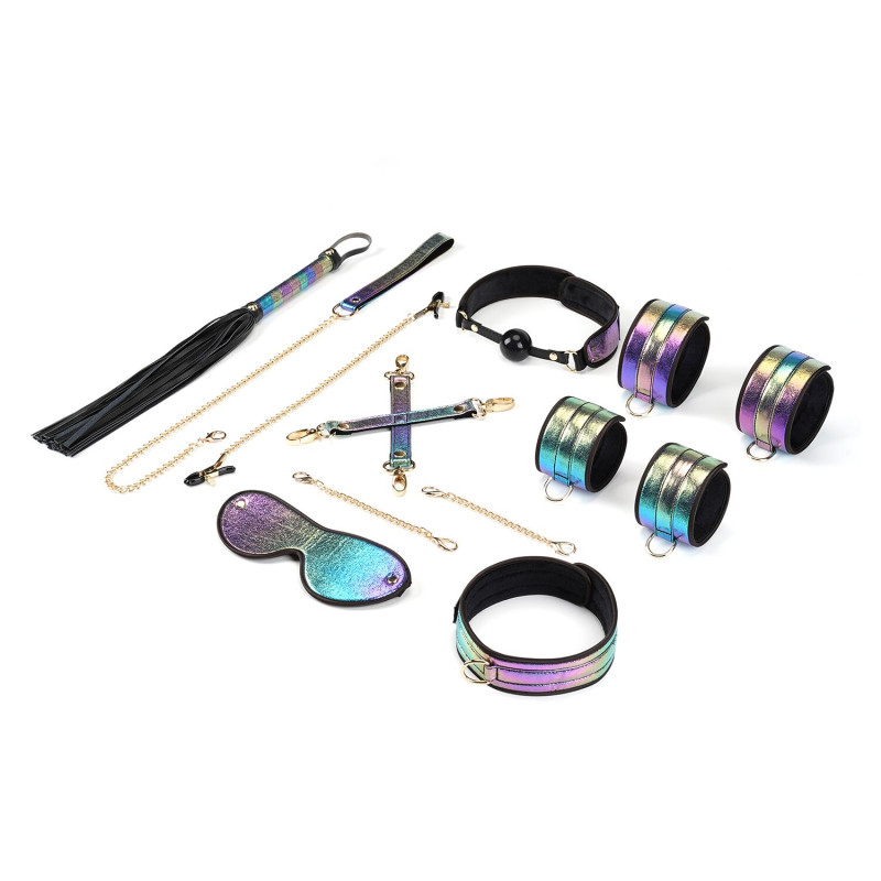 БДСМ-набор Liebe Seele Vivid Rainbow 8 Pieces Set, 8 аксессуаров, экокожа на бархатной основе БДСМ-набор Liebe Seele Vivid Rainbow 8 Pieces Set, 8 аксессуаров, экокожа на бархатной основе