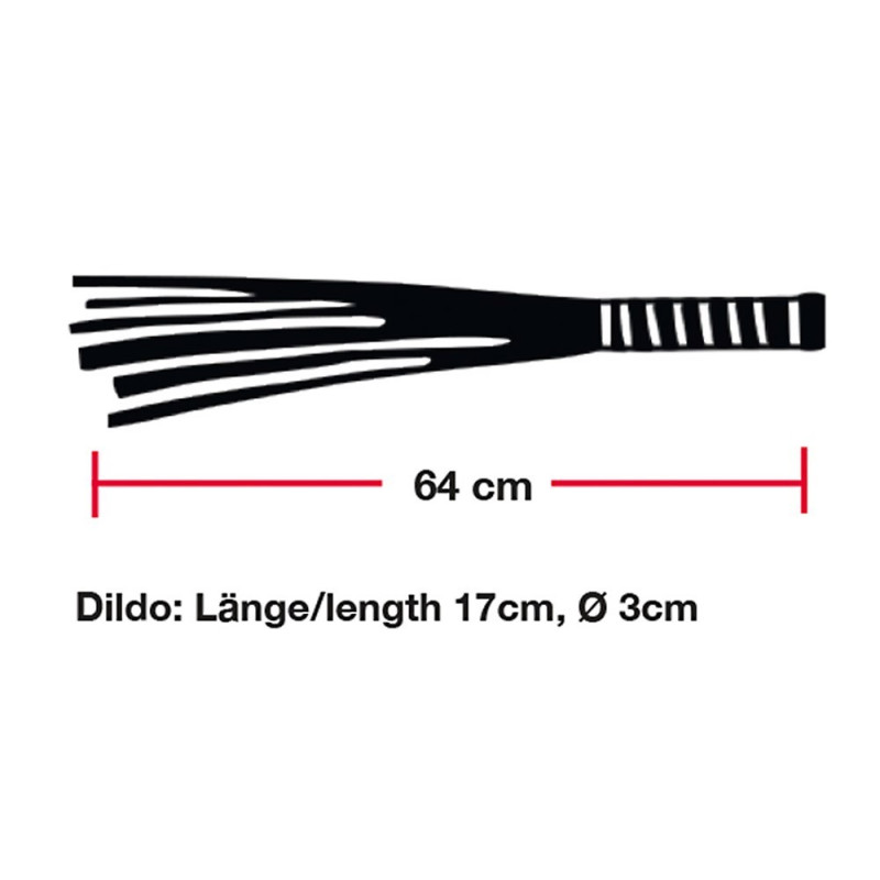 Флогер рукоятка Bad Kitty зі скляним фалоімітатором, 17 см Флогер рукоятка Bad Kitty зі скляним фалоімітатором, 17 см