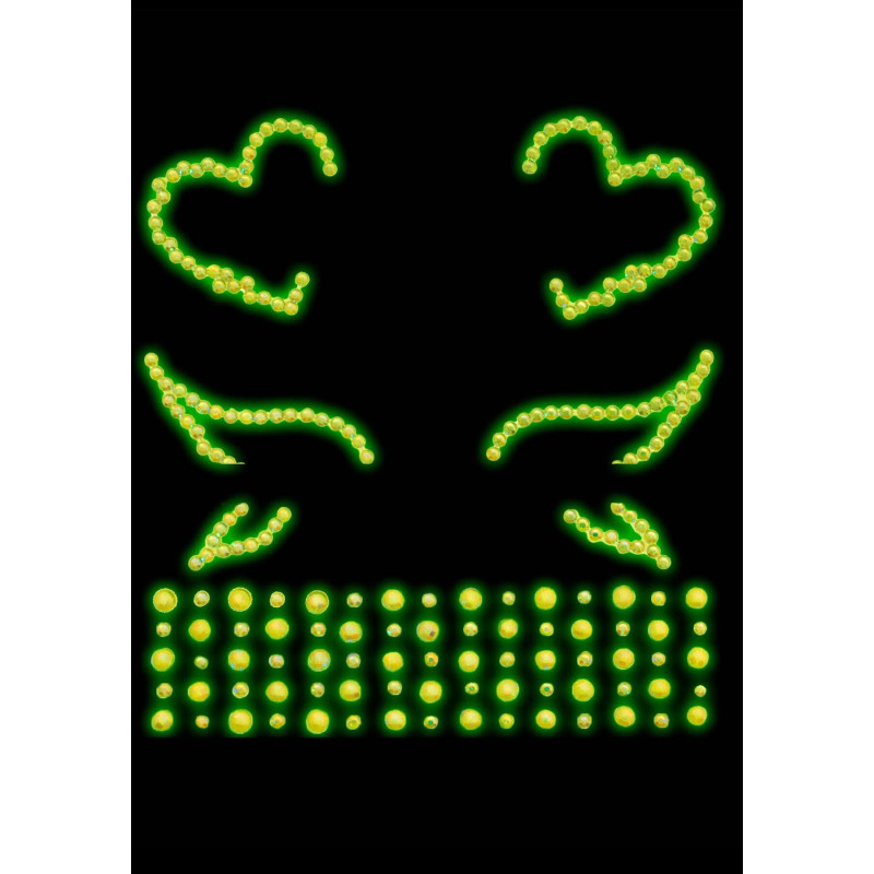 Набір страз-прикрас для тіла Leg Avenue Ayla face jewel sticker, наліпки, світяться у темряві Набір страз-прикрас для тіла Leg Avenue Ayla face jewel sticker, наліпки, світяться у темряві