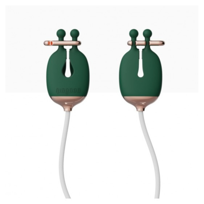 Зажимы для сосков с вибрацией Qingnan No.2 Vibrating Nipple Clamps Green