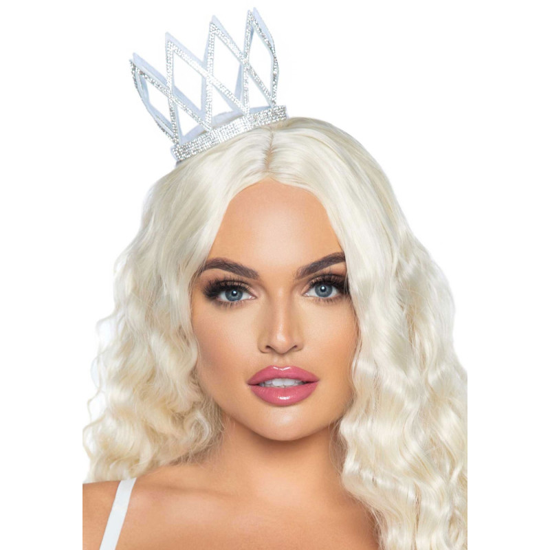 Корона со стразами Leg Avenue Faux rhinestone die cut crown, с резиночками для крепления