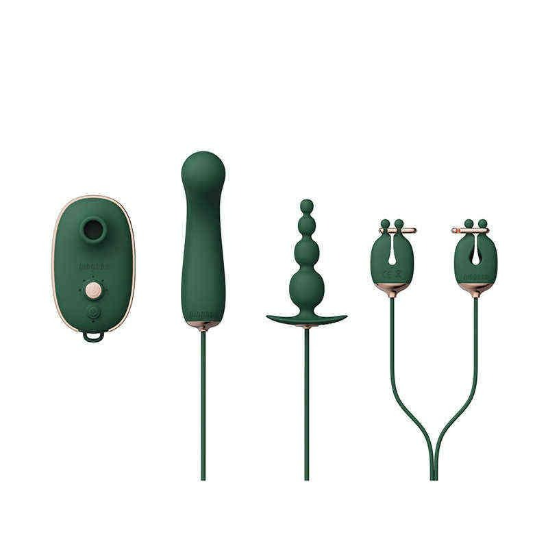 Зажимы для сосков с вибрацией Qingnan No.2 Vibrating Nipple Clamps Green