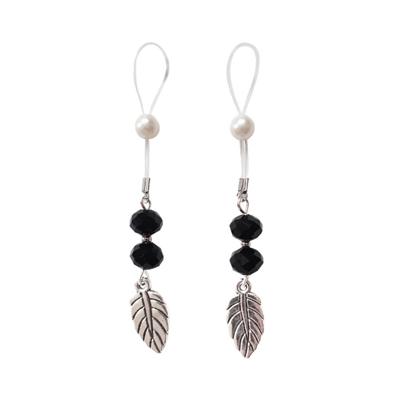 Сексуальные украшения для сосков с листиком Art of Sex Nipple Jewelry Leaf, Черные Сексуальные украшения для сосков с листиком Art of Sex Nipple Jewelry Leaf, Черные