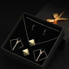 Зажимы для сосков с тяжелой подвеской и серьгами Lockink Золотые