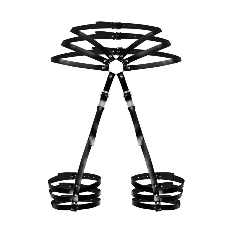 Сексуальні шкіряні гартери з поясом Art of Sex - Vivien, розмір L-2X, колір чорний Сексуальні шкіряні гартери з поясом Art of Sex - Vivien, розмір L-2X, колір чорний