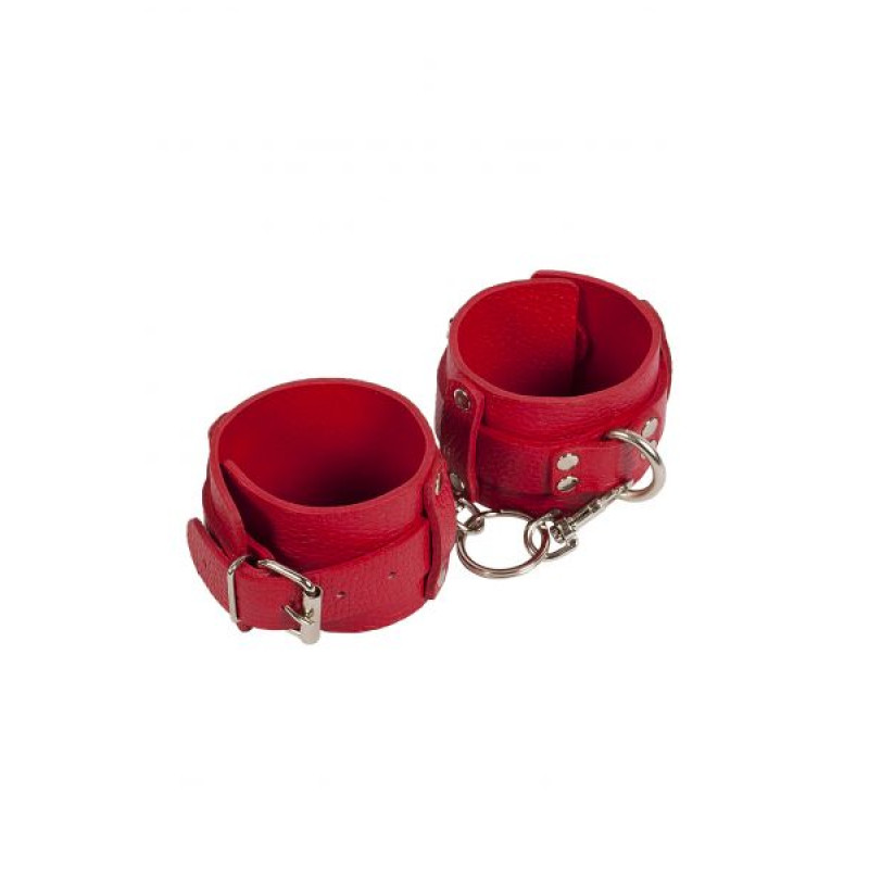 Наручники sLash Leather Dominant Hand Cuffs, Red Наручники sLash Leather Dominant Hand Cuffs, Red