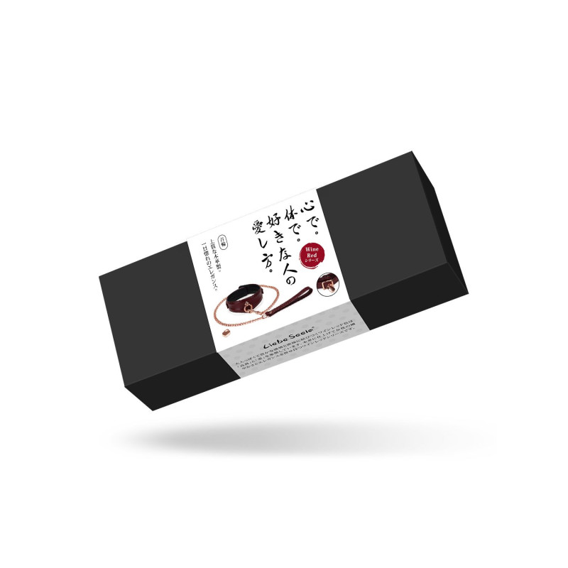 Кожаный ошейник с поводком Liebe Seele Wine Red Curved Collar, замок-сердечко Кожаный ошейник с поводком Liebe Seele Wine Red Curved Collar, замок-сердечко