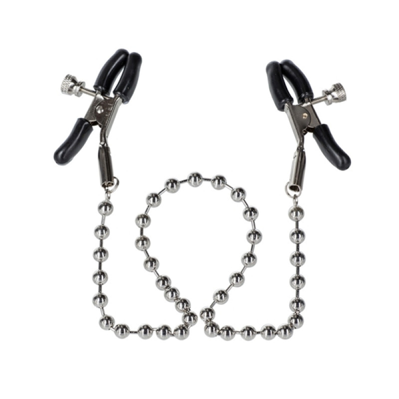 Зажимы для сосков California Exotic Novelties Nipple Clamps Silver Beaded Зажимы для сосков California Exotic Novelties Nipple Clamps Silver Beaded