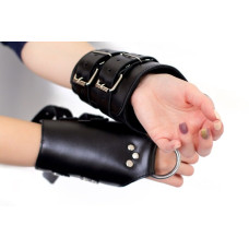 Манжеты для подвеса за руки Art of Sex Kinky Hand Cuffs For Suspension из натуральной кожи, Черные