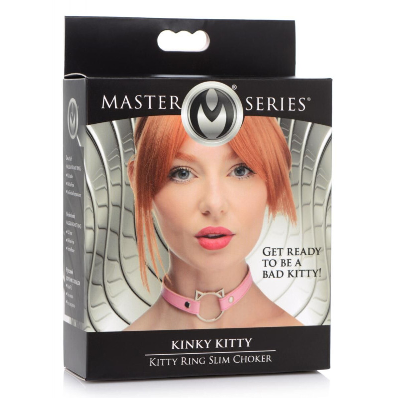 Чокер Master Series Kinky Kitty Ring Slim Choker - Pink Чокер Master Series Kinky Kitty Ring Slim Choker - Pink