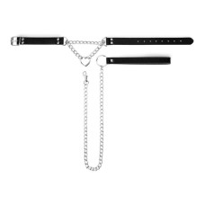 Нашийник з повідцем Bedroom Fantasies: Collar with Chain - Silver