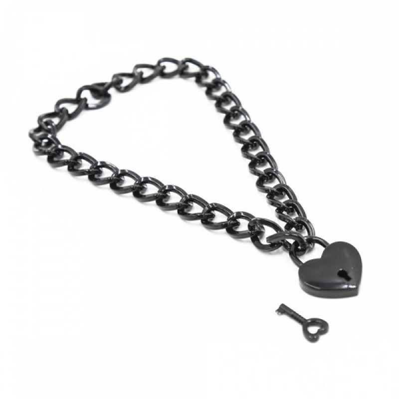 Нашийник з ланцюжка Loveshop Heart Black Нашийник з ланцюжка Loveshop Heart Black