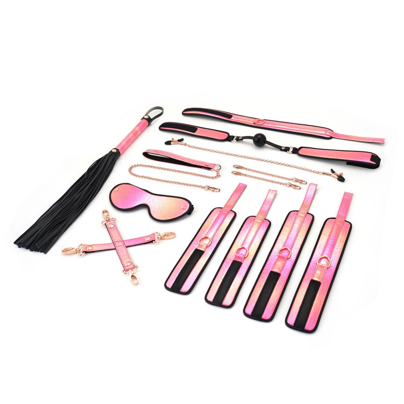 БДСМ-набор Liebe Seele Vivid Sakura 8 Pieces Set, 8 аксессуаров, экокожа на бархатной основе БДСМ-набор Liebe Seele Vivid Sakura 8 Pieces Set, 8 аксессуаров, экокожа на бархатной основе