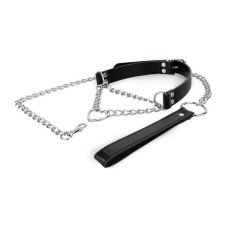 Нашийник з повідцем Bedroom Fantasies: Collar with Chain - Silver