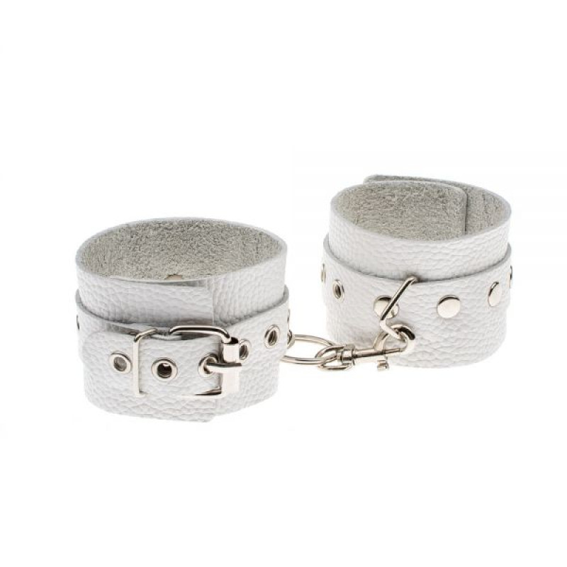 Наручники sLash Leather Restraints Hand Cuffs Білі Наручники sLash Leather Restraints Hand Cuffs Білі