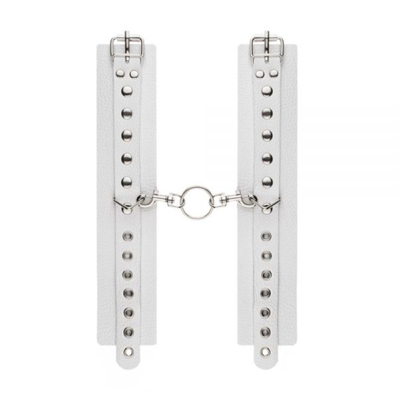 Наручники sLash Leather Restraints Hand Cuffs Білі