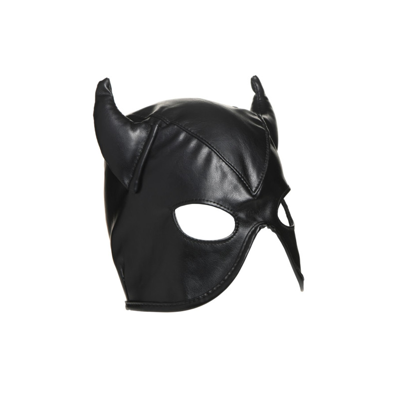 Маска с рогами Master Series: Dungeon Demon Bondage Mask with Horns, черная Маска с рогами Master Series: Dungeon Demon Bondage Mask with Horns, черная
