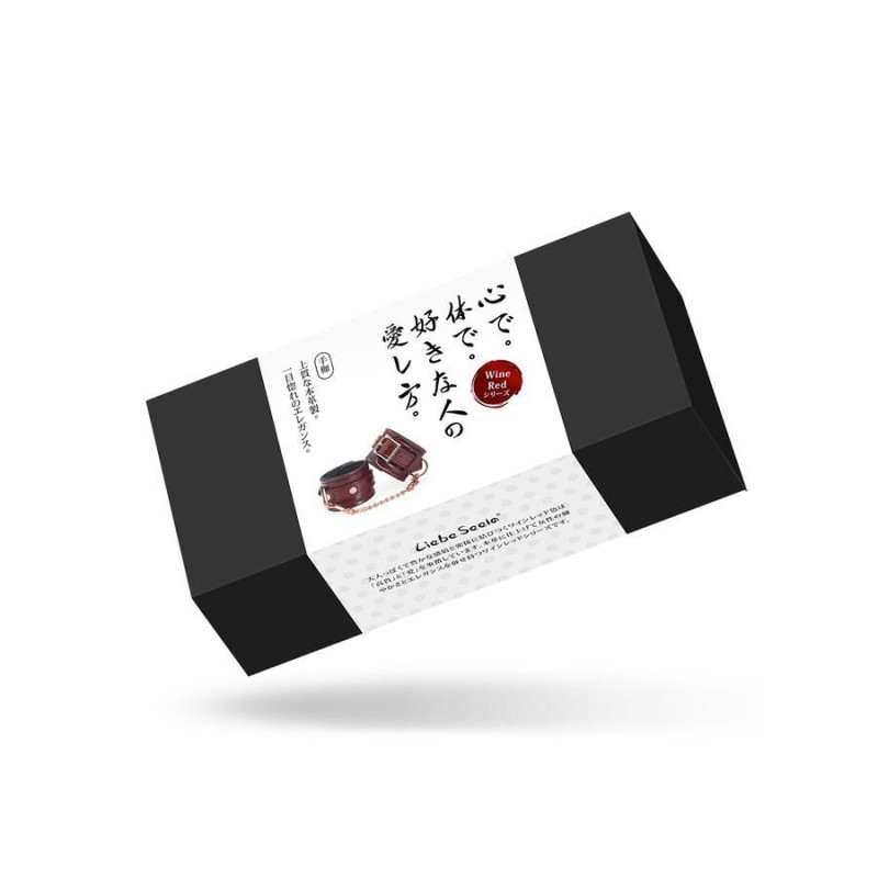 Кожаные наручники Liebe Seele Wine Red Wrist Cuffs, съемная цепочка-крепление Кожаные наручники Liebe Seele Wine Red Wrist Cuffs, съемная цепочка-крепление