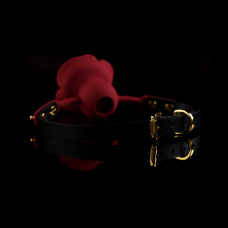 Кляп роза из силикона и итальянской кожи UPKO Rose Ball Gag