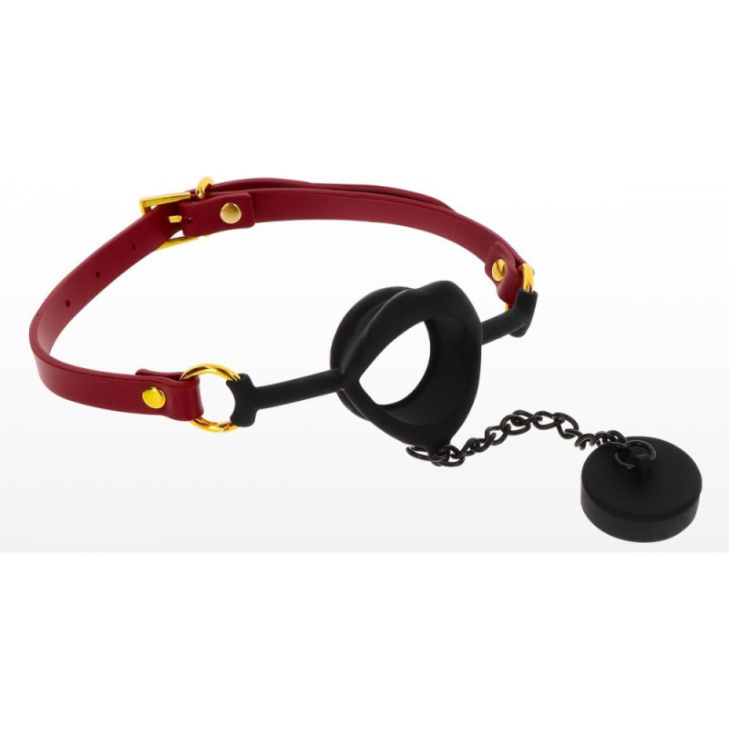 Кляп с пробкой на цепочке Taboom, черно-красный Кляп с пробкой на цепочке Taboom, черно-красный