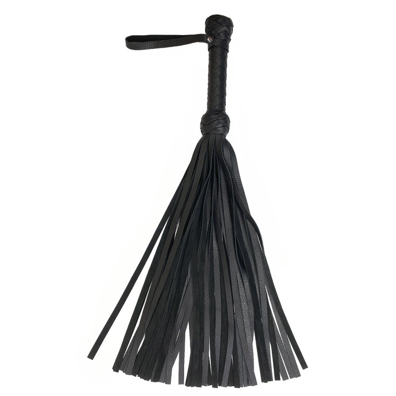 Черный флоггер классический Art of Sex натуральная кожа, 50 хвостов, по 50см, рукоятка 20см