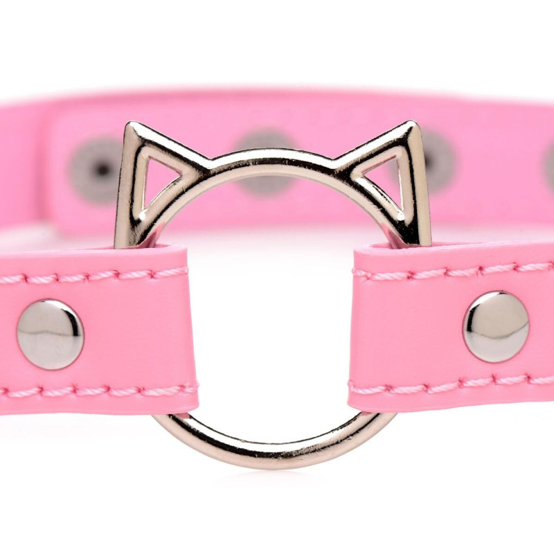 Чокер Master Series Kinky Kitty Ring Slim Choker - Pink Чокер Master Series Kinky Kitty Ring Slim Choker - Pink