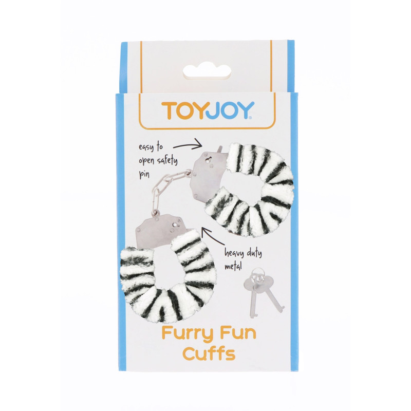 Наручники рожеві з хутром Toy Joy Furry fan cuffs Зебра Наручники рожеві з хутром Toy Joy Furry fan cuffs Зебра