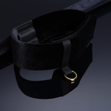 Розпірка для зап'ясток або щиколоток з нашийником і затискачами на соски з дзвіночками UPKO Чорна