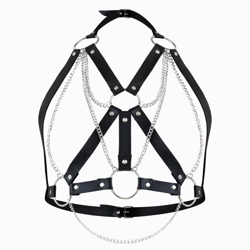 Женская портупея Art of Sex - Aiden Leather harness, Черная L-2XL Женская портупея Art of Sex - Aiden Leather harness, Черная L-2XL