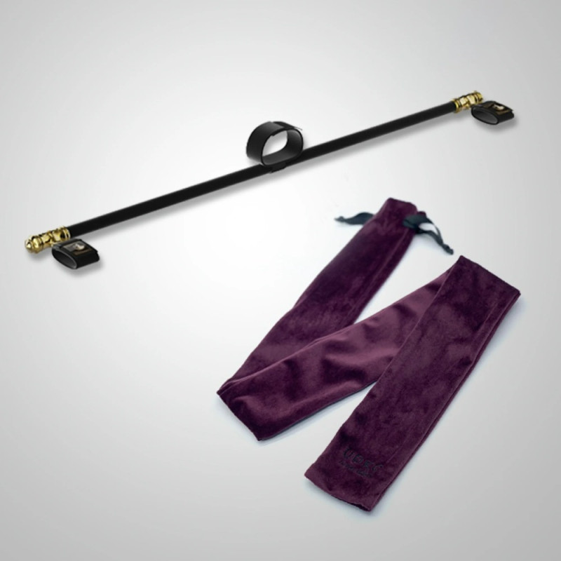 Розпірка для зап'ясток або щиколоток з нашийником і затискачами на соски з дзвіночками UPKO Чорна Розпірка для зап'ясток або щиколоток з нашийником і затискачами на соски з дзвіночками UPKO Чорна