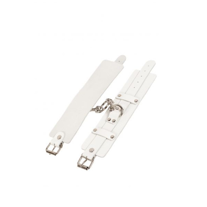 Наручники sLash Leather Dominant Hand Cuffs, White Наручники sLash Leather Dominant Hand Cuffs, White