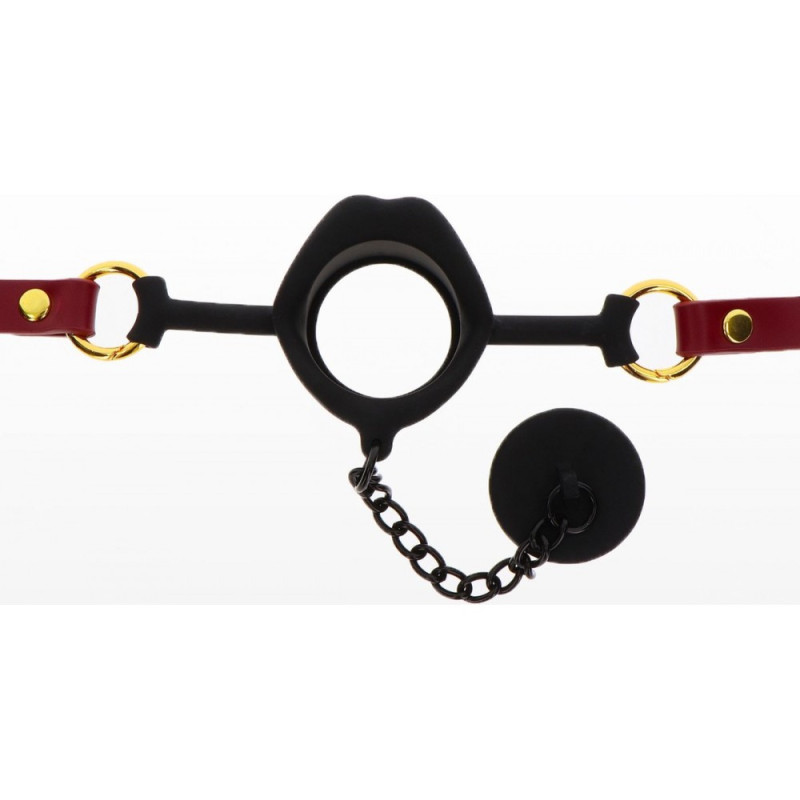 Кляп с пробкой на цепочке Taboom, черно-красный Кляп с пробкой на цепочке Taboom, черно-красный