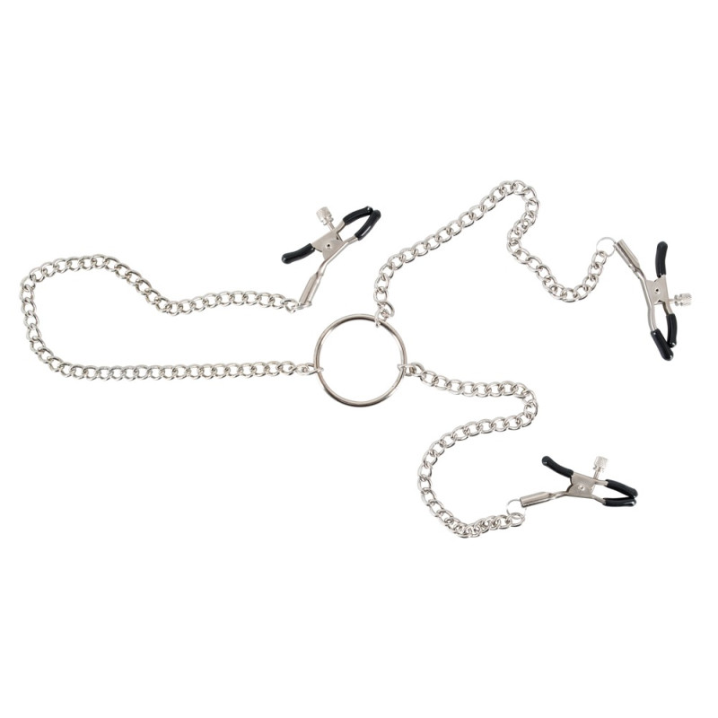 Зажимы для сосков и клитора You2Toys Nipple and Clit Chain Серебристые Зажимы для сосков и клитора You2Toys Nipple and Clit Chain Серебристые