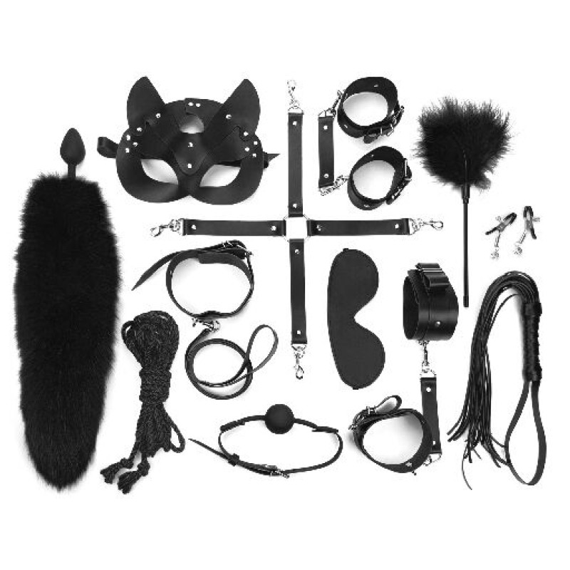 Набір BDSM Art Of Sex – Maxi BDSM Set Leather, 13 предметів, чорний, натуральна шкіра Набір BDSM Art Of Sex – Maxi BDSM Set Leather, 13 предметів, чорний, натуральна шкіра