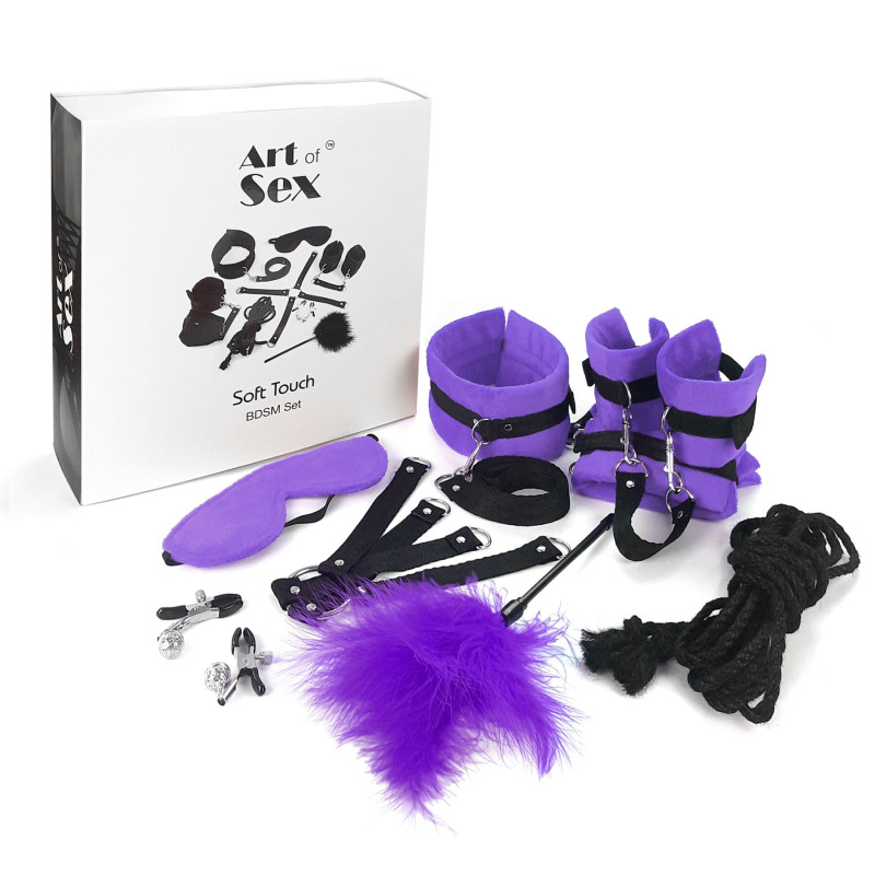 BDSM-набор Art of Sex – Soft Touch BDSM Set, фиолетовый, 9 предметов BDSM-набор Art of Sex – Soft Touch BDSM Set, фиолетовый, 9 предметов