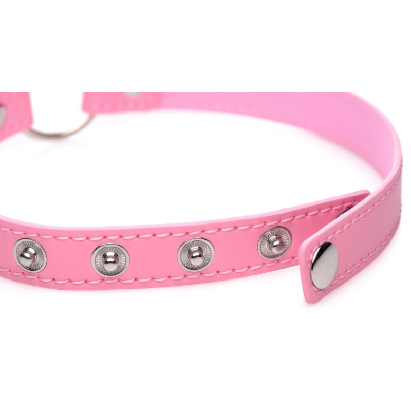 Чокер Master Series Kinky Kitty Ring Slim Choker - Pink Чокер Master Series Kinky Kitty Ring Slim Choker - Pink
