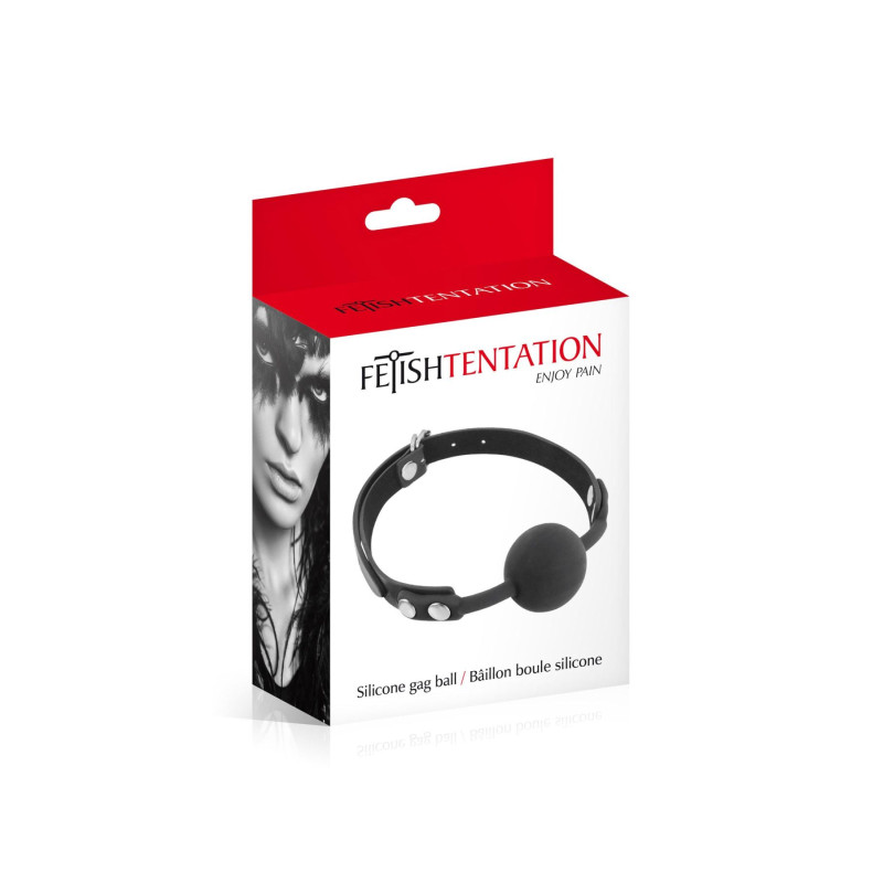 Классический кляп с силиконовым шариком Fetish Tentation Silicone Gag Ball Черный Классический кляп с силиконовым шариком Fetish Tentation Silicone Gag Ball Черный