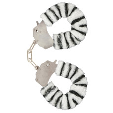 Наручники с мехом Toy Joy Furry fan cuffs Зебра