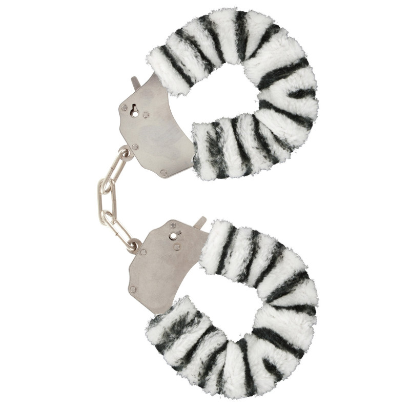 Наручники рожеві з хутром Toy Joy Furry fan cuffs Зебра Наручники рожеві з хутром Toy Joy Furry fan cuffs Зебра