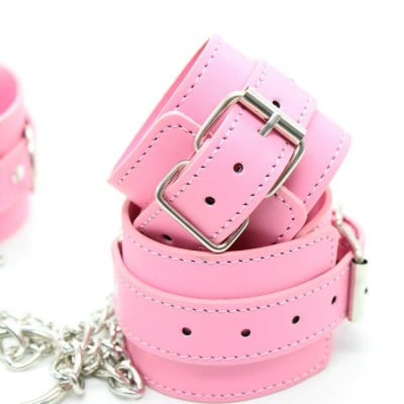 Обмежувачі DS Fetish Hogtie restraints with chain pink Обмежувачі DS Fetish Hogtie restraints with chain pink
