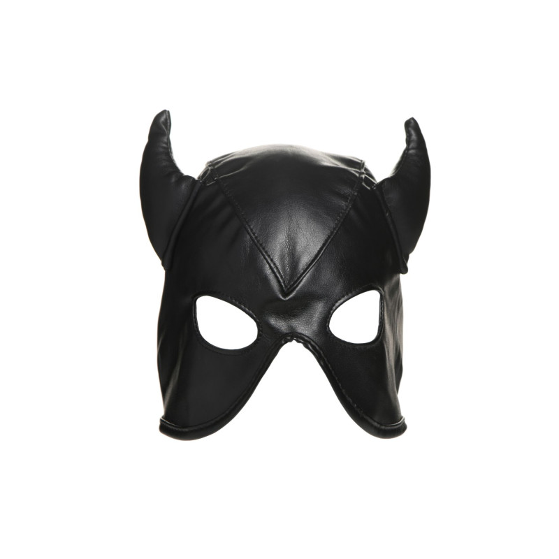 Маска с рогами Master Series: Dungeon Demon Bondage Mask with Horns, черная Маска с рогами Master Series: Dungeon Demon Bondage Mask with Horns, черная