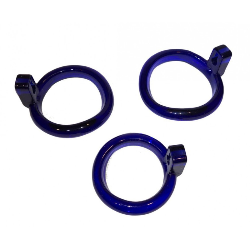 Пояс верности с тремя кольцами Loveshop Runye Chastity cage голубой