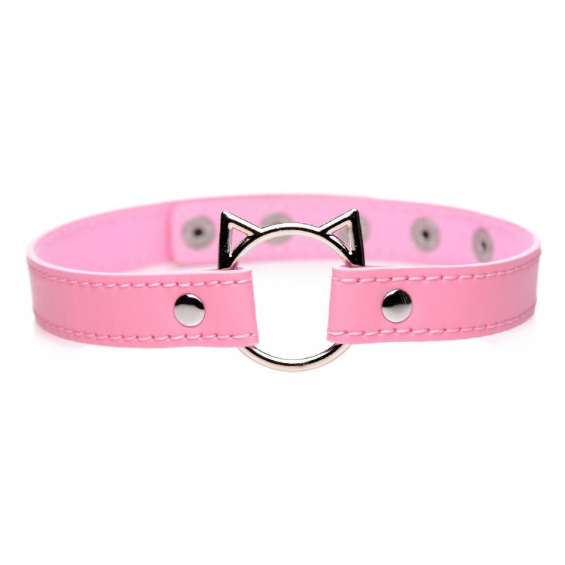 Чокер Master Series Kinky Kitty Ring Slim Choker - Pink Чокер Master Series Kinky Kitty Ring Slim Choker - Pink
